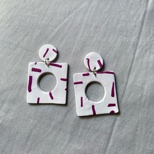 Handmade polymer clay earrings, very durable and trendy!